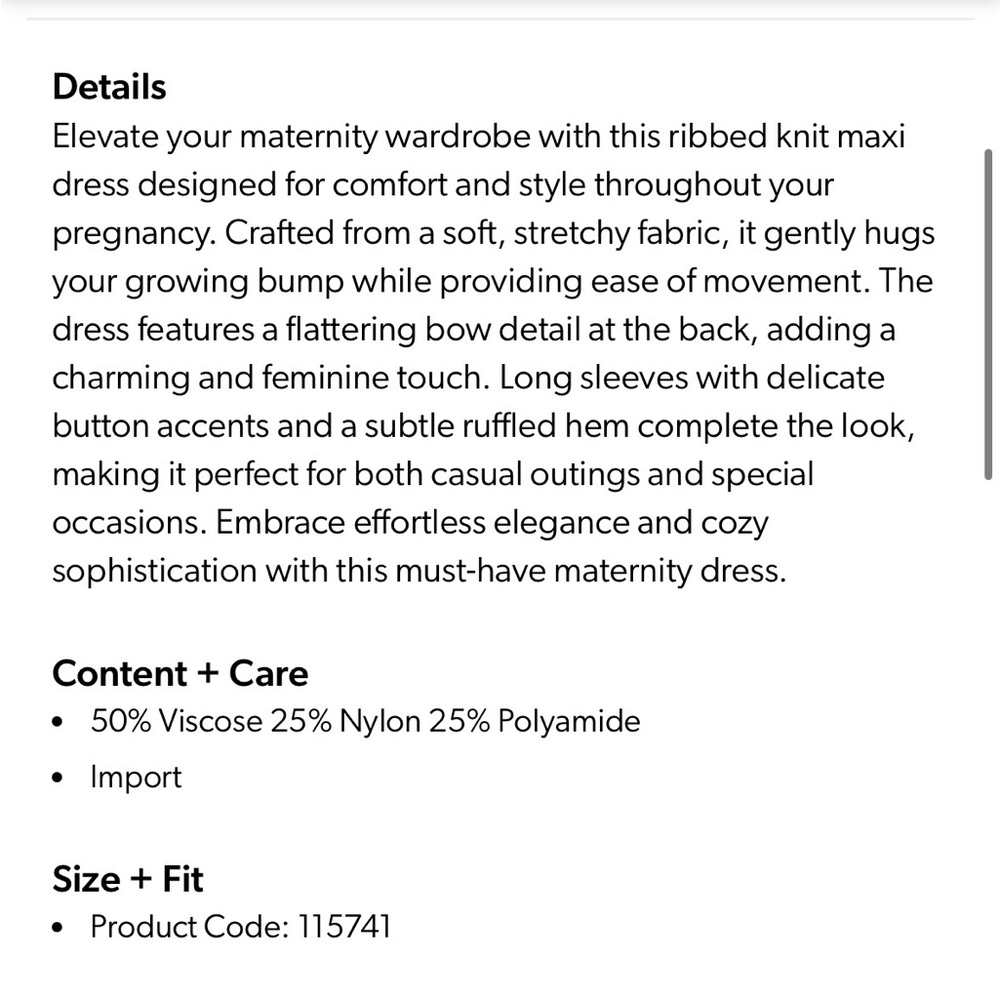 PinkBlush Ribbed Knit Bow Back Maternity Dress - Picture 5 of 10